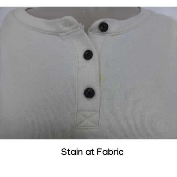 Madewell Henley Puff-Sleeve Sweatshirt (Some stains on fabric) - Picture 7 of 13